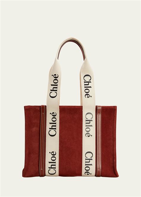 chloe woody logo tote.